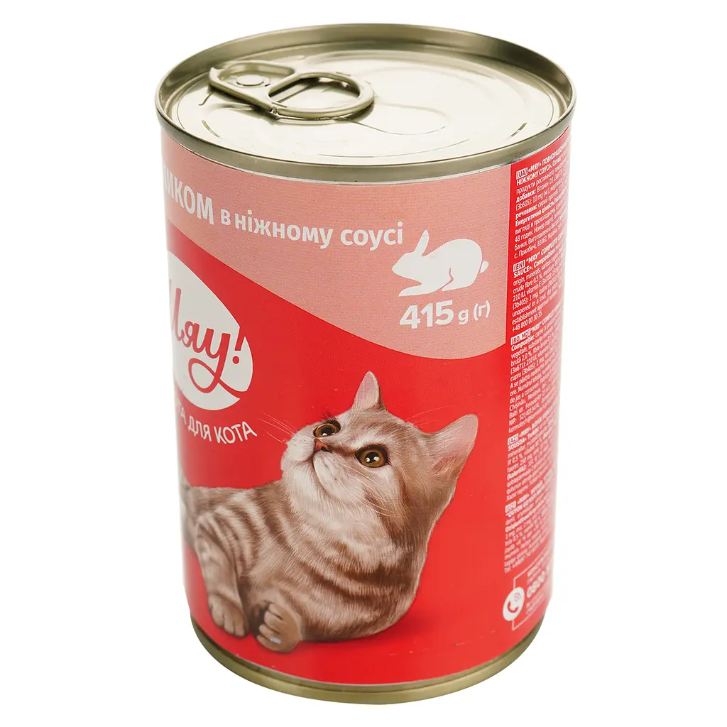 Влажный корм для кошек Мяу, кролик в нежном соусе, 415 г (B2200504) - фото 3