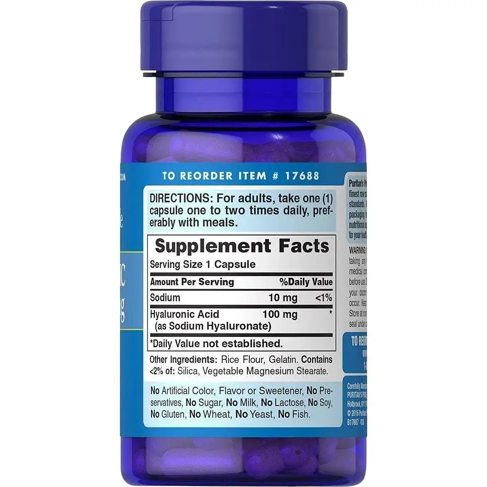 Гіалуронова кислота Puritan's Pride Hyaluronic Acid Puritan's Pride 100 мг 60 капсул - фото 2