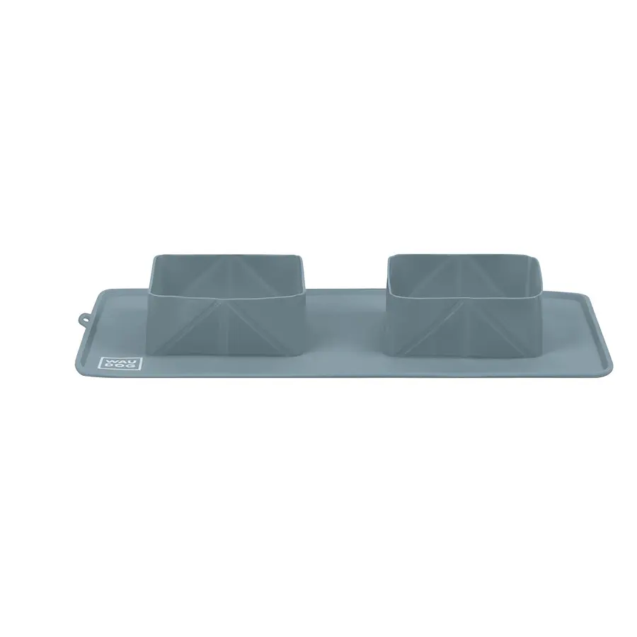 Миска складная Waudog Silicone 385х230х50 мм серый - фото 2