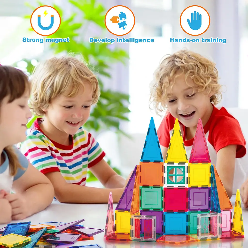 Конструктор магнитный Picasso Tiles Magnetic Building Blocks 36 деталей (PT36B) - фото 5
