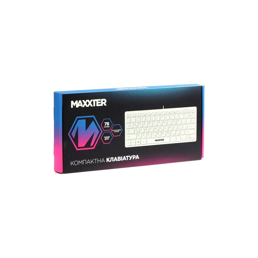 Клавіатура Maxxter KBM-C01W-UA USB UA White (KBM-C01W-UA) - фото 5