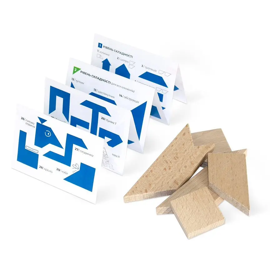 Дерев'яна головоломка "Танграм" Igroteco 900569, 6 елементів - фото 4