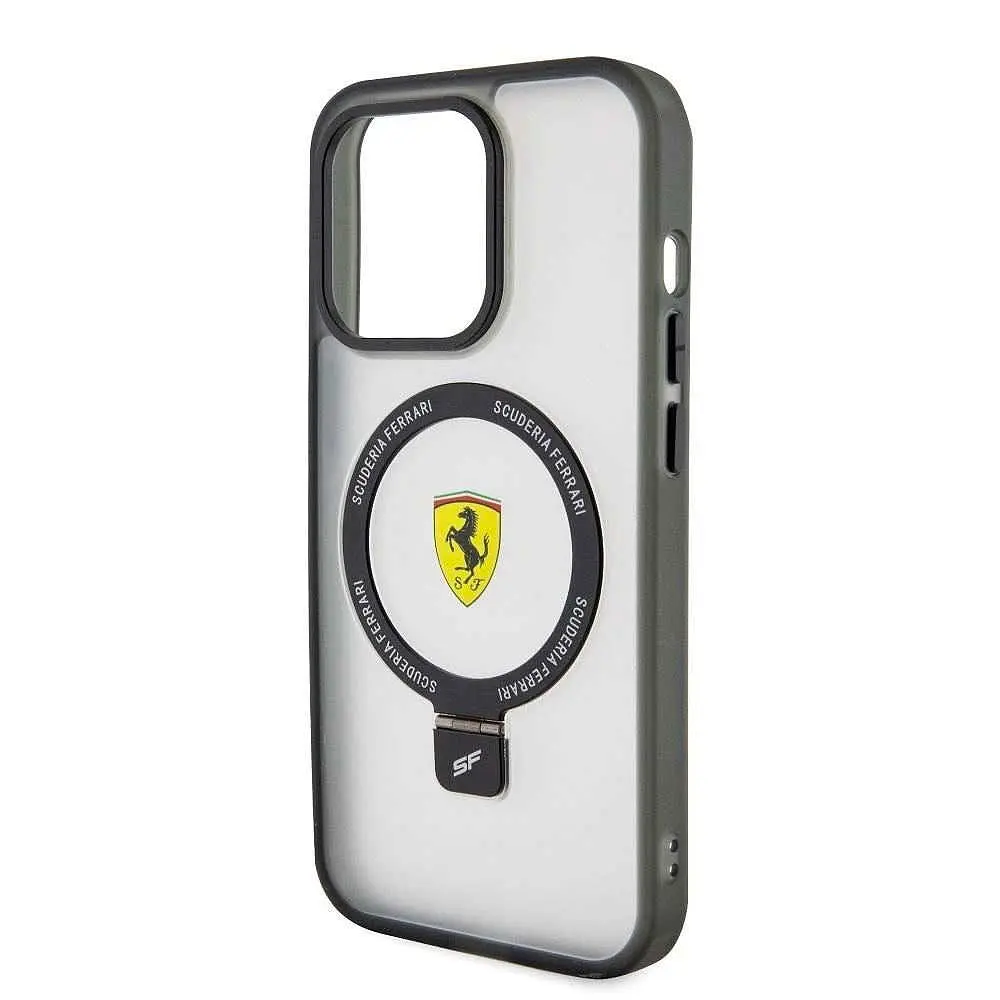 Чехол Ferrari Ring Stand MagSafe для iPhOne 15 Pro Max Черный/прозрачный (57983116751) - фото 5