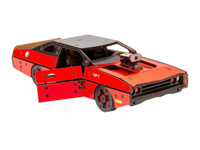 Дерев'яний 3D конструктор Fast Furious, Puzzleоk (Puz-62520), 125 дет. (червона) - фото 2