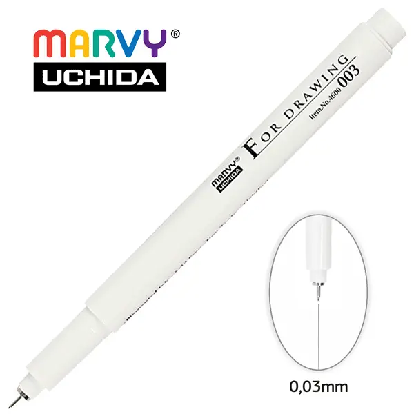 Лінер Marvy for Drawing 0.03 мм чорний 4600-S - фото 2