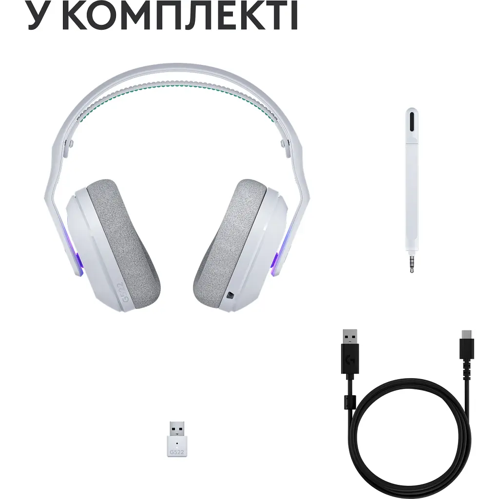 Навушники Logitech G522 Lightspeed Wireless Gaming Headset White (981-001550) - фото 3
