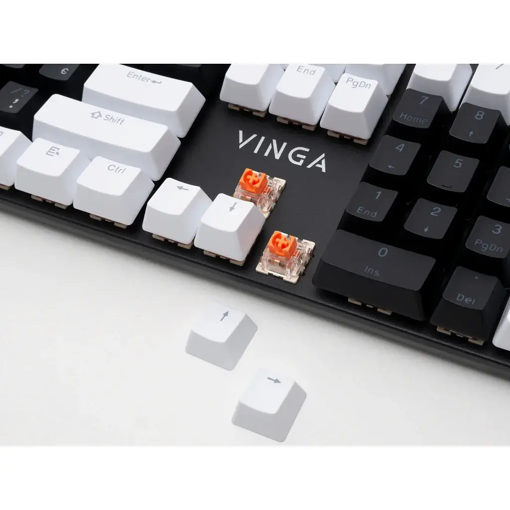 Клавіатура Vinga KBGM-095 LED Orange Switch USB White/Black (KBGM-095Y White/Black) - фото 6