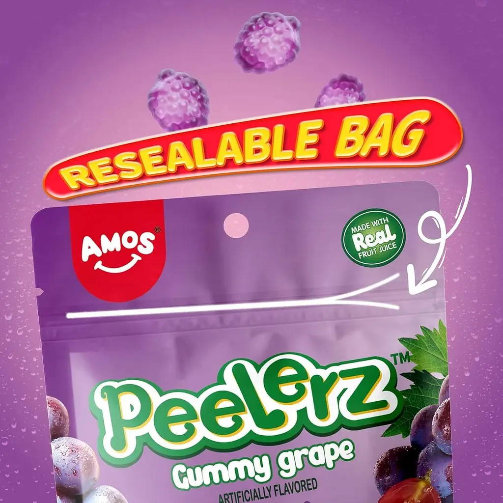 Желейні цукерки Amos Peelerz Gummy Grape 170г - фото 7