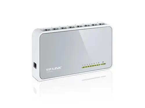 Комутатор TP-LINK TL-SF1008D, білий/сірий, 8-портовий, 10/100 Мбіт/с, некерований, пластиковий корпус
