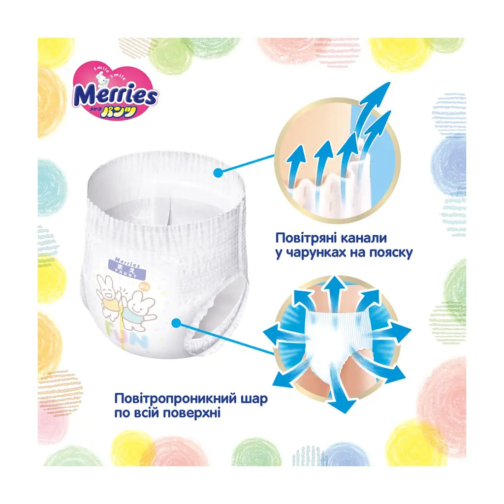 Підгузки Merries Трусики Super Jumbo XL 12-22 кг 38 шт (4901301425881) - фото 8