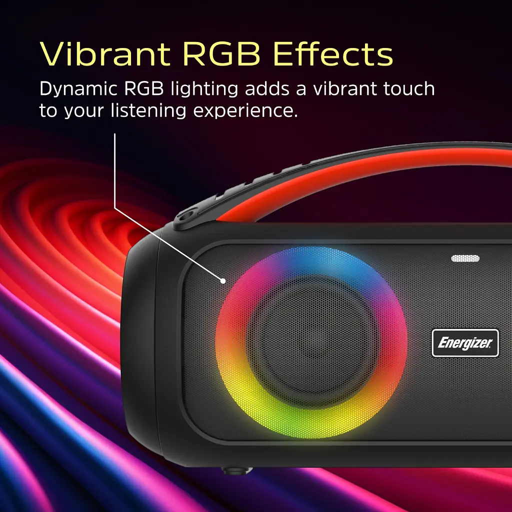 Акустична система 1.0 Energizer 20Вт Bluetooth 5.3 TF/USB/AUX/FM/TWS/MIC, Dual 3” Drivers чорна - фото 7