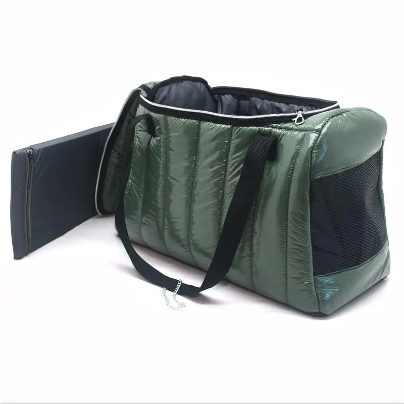 Сумка-тоннель Zoo-hunt для переноски кошек и собак Талисман зеленая №1 21х47х30 см - фото 3