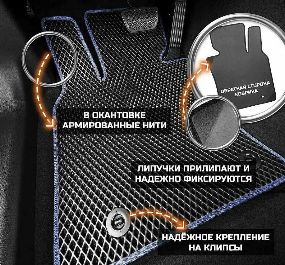 Килимки в салон EVA для Lexus NX 300 NX300H 2014- з підп'ятником Бежеві 5 шт - фото 5