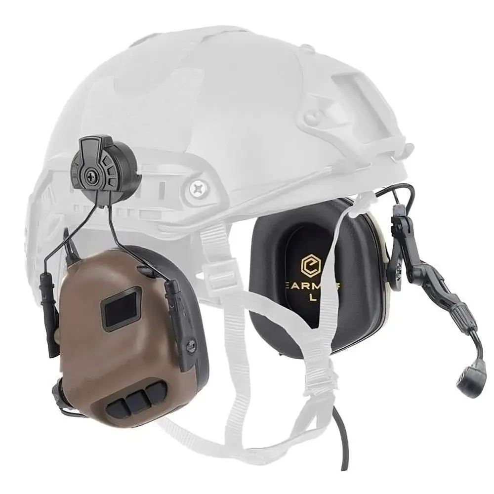 Активні захисні навушники Earmor M32H (CB) Coyote Brown з гарнітурою та кріпленням на шолом (EM-M32H-Mod3-CB) - фото 2