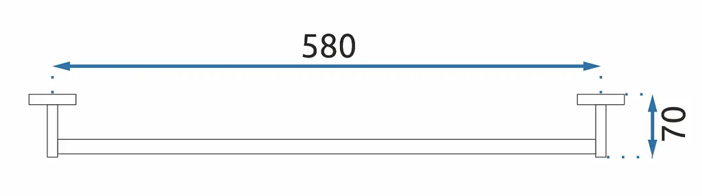 Вешалка одинарная для полотенца Rea Erlo 01 gold REA-80002, Золотой - фото 2