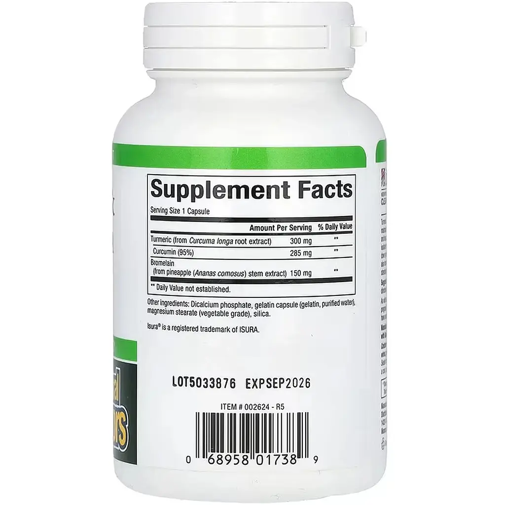 Дієтична добавка Natural Factors Turmeric & Bromelain 450 мг 90 капсул - фото 2
