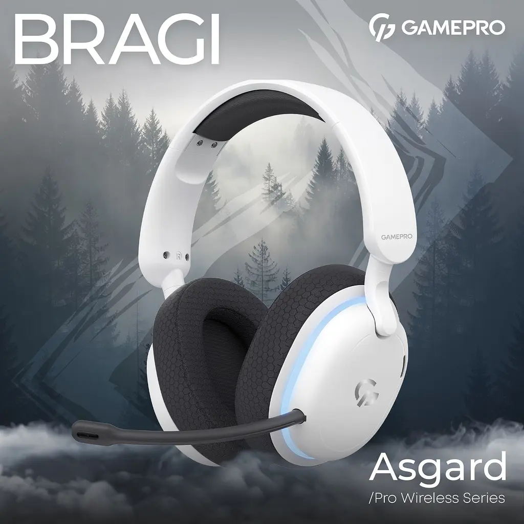 Навушники GamePro Asgard Bragi 7.1 RGB Tri-Mod White бездротові (HSW250W) - фото 14