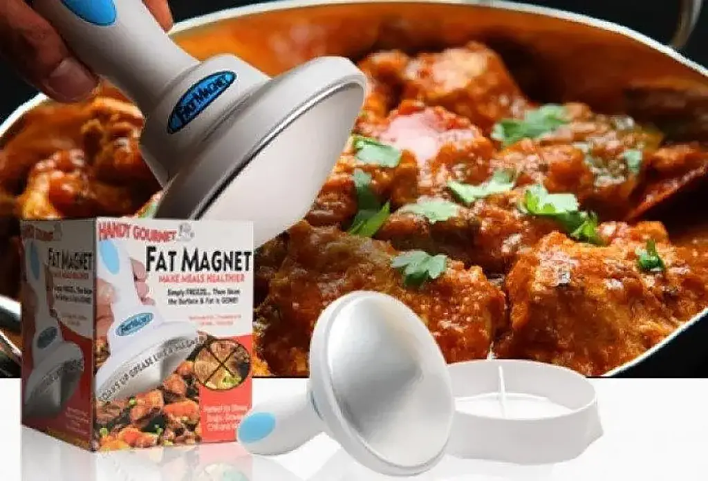 Устройство магнит для сбора жира с поверхности пищи жироуловитель Handy Gourmet Fat, Kitchen Master 85829 - фото 5