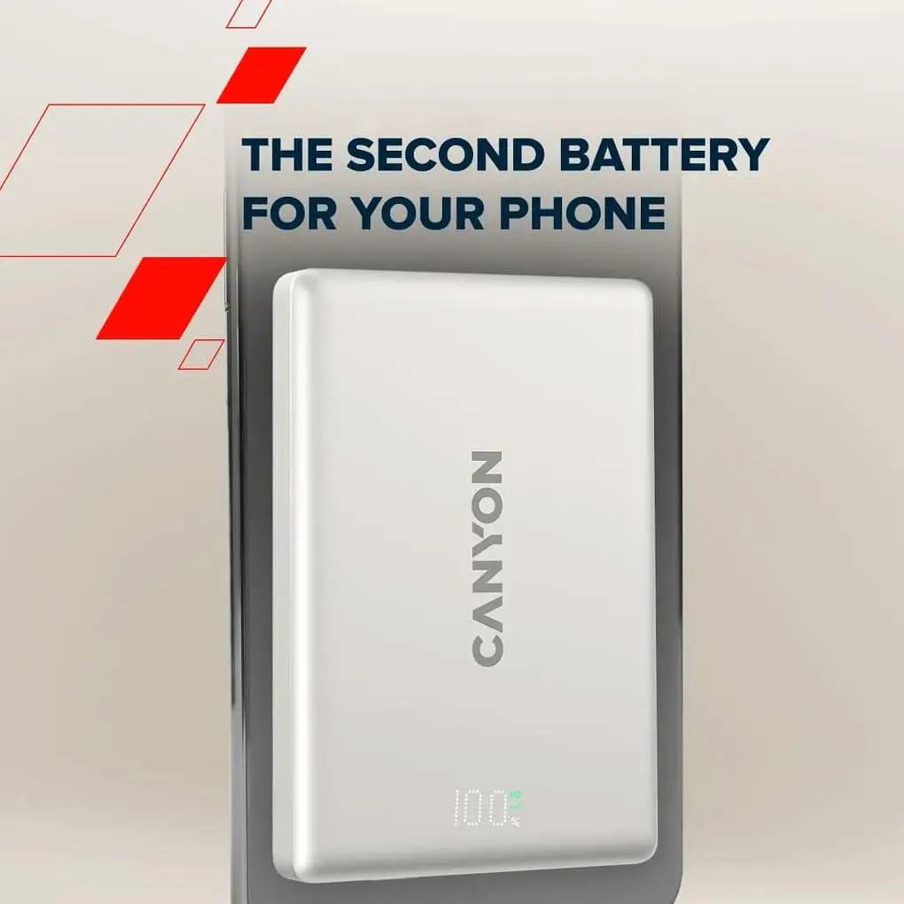 Павербанк Canyon Magnetic Gray 5 000 mAh / 20 Вт (CNS-CPB500G) - фото 6
