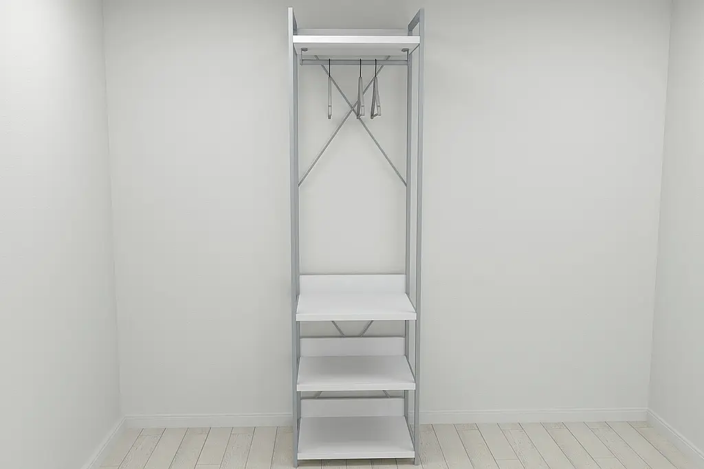 Шафа Гардероб Уні секція 3 серії Конект Ferrum-decor 220x60x50см Сірий метал ДСП Білий 32 мм (FRD-104527) - фото 8