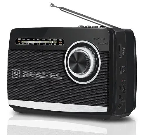 Радіоприймач 1.0 Real-El X-510 Black, 3 Вт, пластиковий корпус, FM/AM/SW, USB, SD/microSD, акумулятор, ліхтарик - фото 2