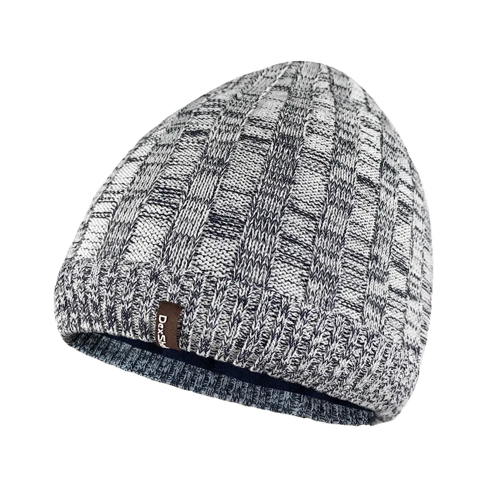Водонепроникна шапка Dexshell Heathered Rib Knit Beanie, onesize (56-58 см), біло-сіра - фото 2