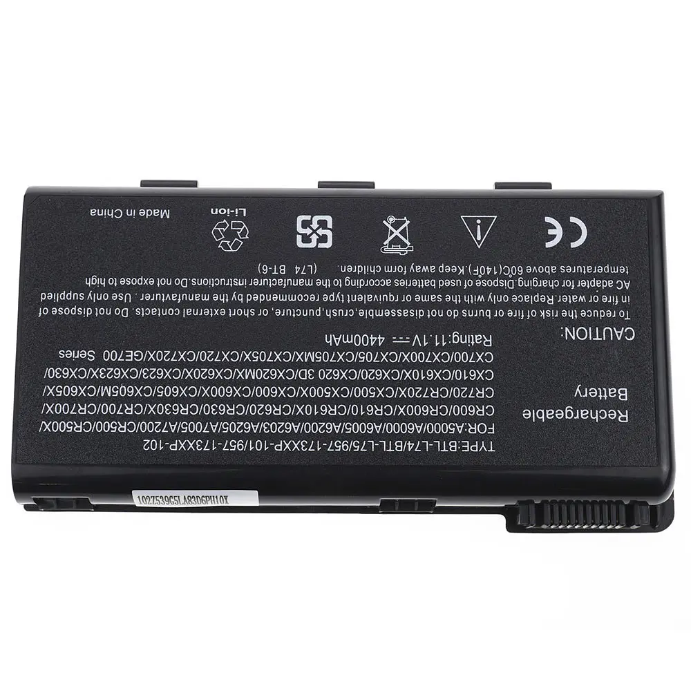Батарея для ноутбука MSI BTY-L74 (CR500 CR600 CR610 CX600 CR620 CX700 CR700 A5000 A6000) 11.1V 4400mAh Чорний - фото 2