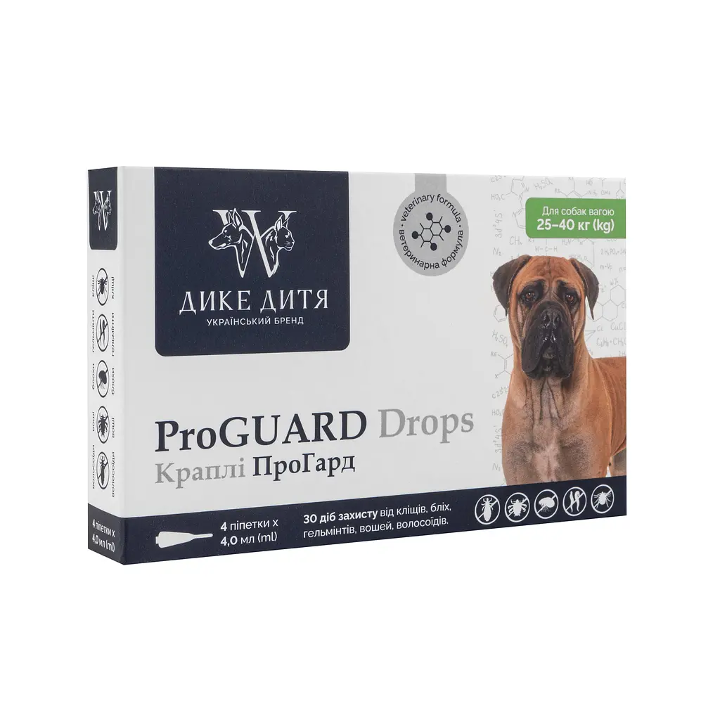 Капли Дике Дитя ProGUARD для собак весом 25-40 кг 4 мл (4 пипетки) - фото 3