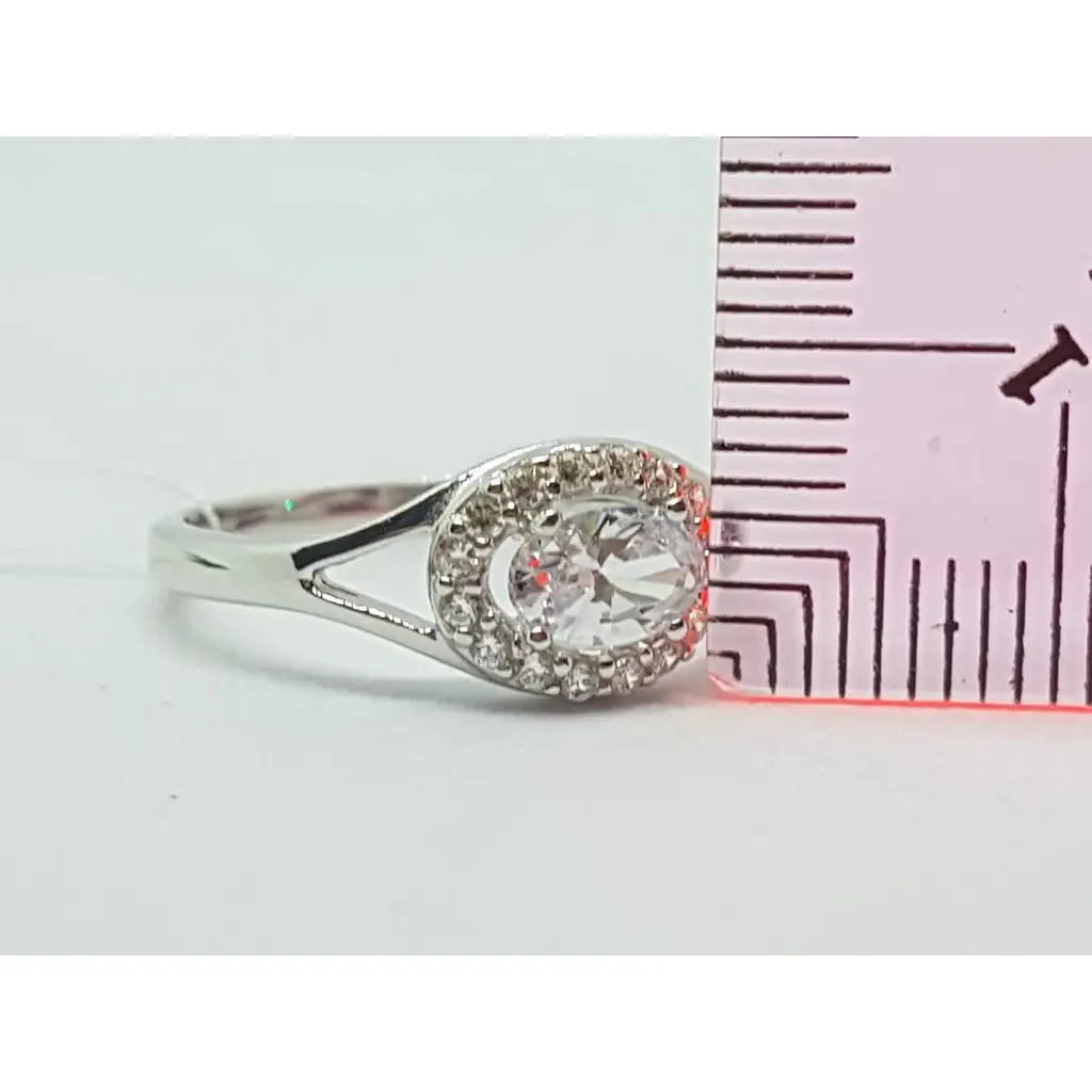 Серебряное кольцо Лазурит с фианитами. 15065р 17,5 - фото 5