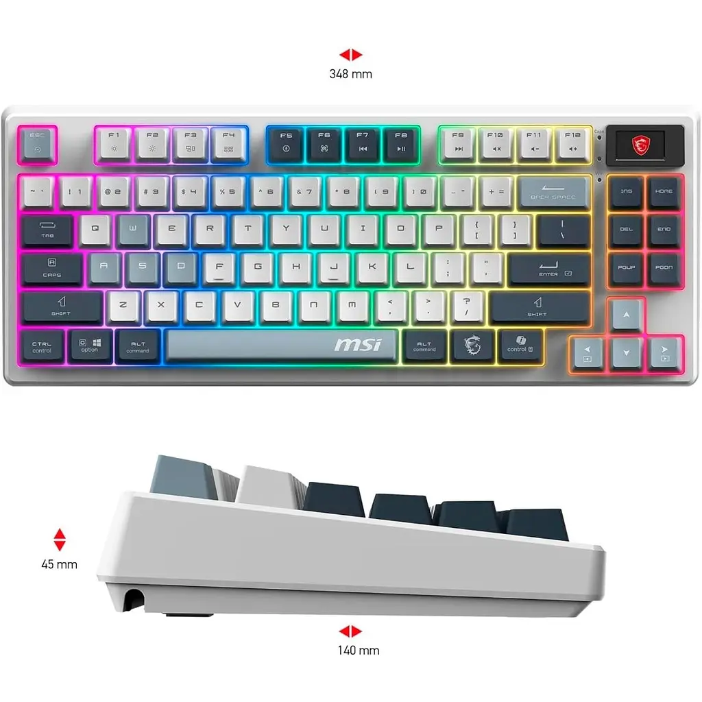Клавіатура MSI Forge GK600 TKL Wireless UA White (S11-43UAP01-HH9) [135197] - фото 8