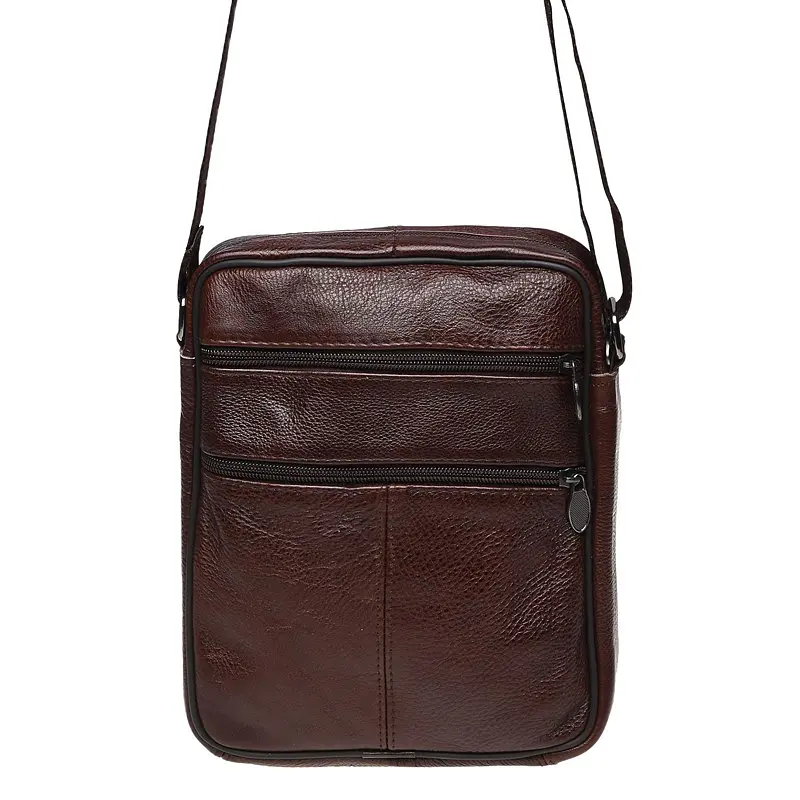 Чоловіча сумка Borsa Leather K18450 23x20x6 см Коричневий (10843) - фото 3
