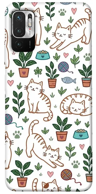 TPU чохол Demsky Cats pattern для Xiaomi Redmi Note 10 5G