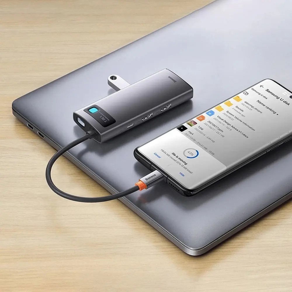 Хаб конвертер Baseus Metal Gleam Usb-C - VGA 7-in-1 WKWG040013 - фото 4