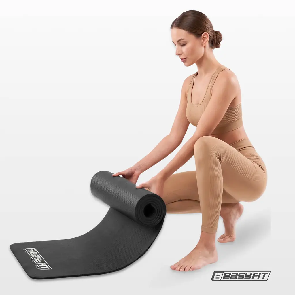 Килимок для фітнесу та йоги EasyFit NBR 8 мм чорний - фото 2