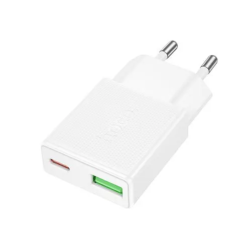 Сетевые зарядные устройства Hoco N73 Speed ​​PD20W+QC3.0 ultra-thin charger(EU) белый - фото 4