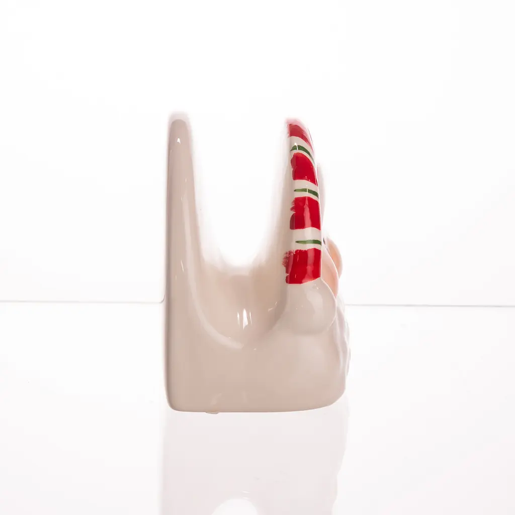 Салфетница Yiwu на стол новогодняя кухонная Santa Ø15 см фарфоровая CR-1-37 - фото 5