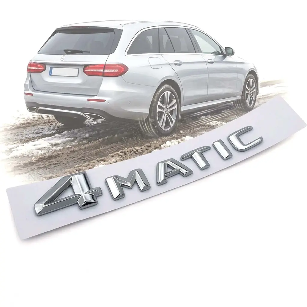 Емблема-напись 4MATIC для Mercedes-Benz хром 145х23 мм (випукла) пластик (на скотчі) - фото 3