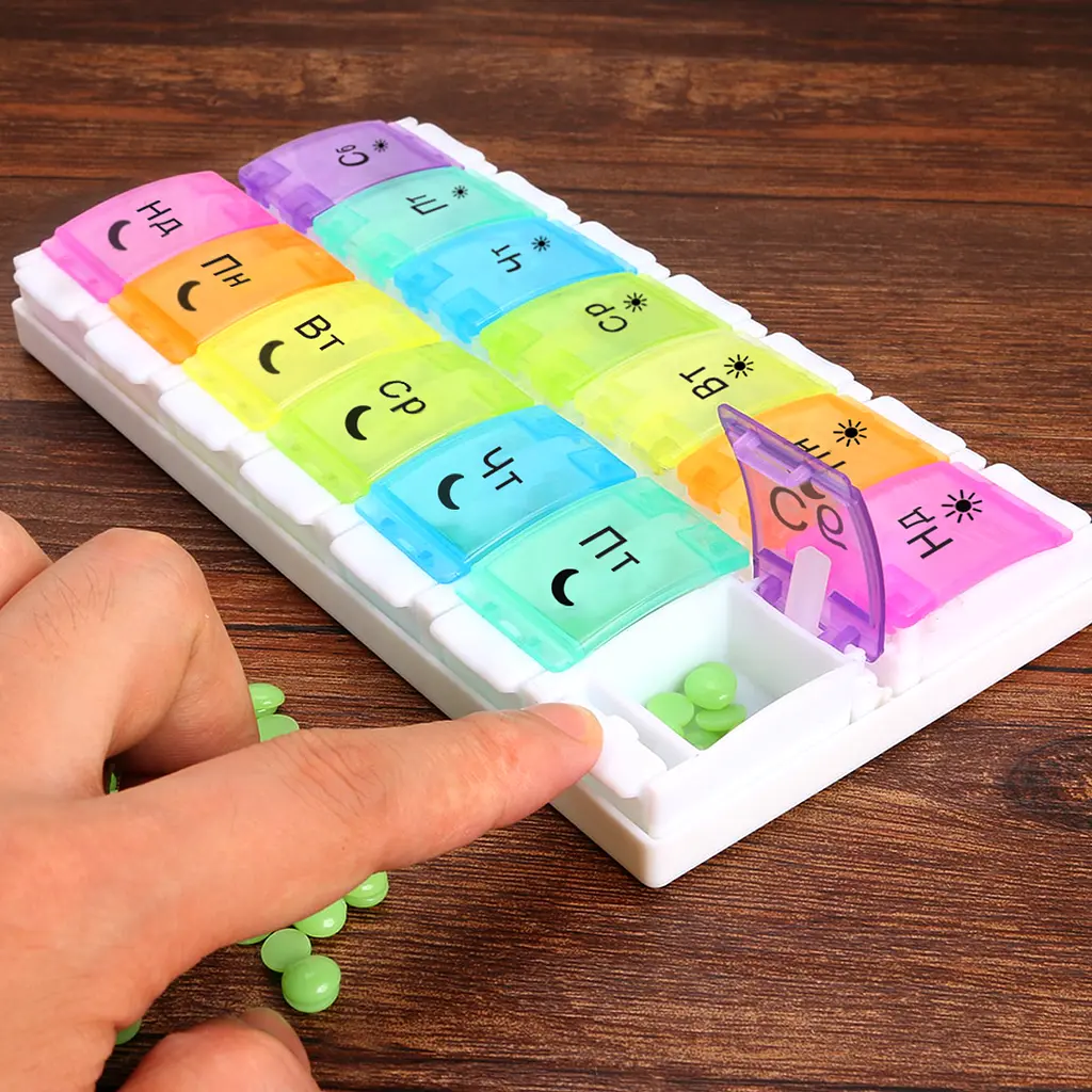 Органайзер для таблеток МВМ My Home PC-12, 7 днів 22.5х11.5х2.8 см різнобарвний (PC-12 COLOR) - фото 9