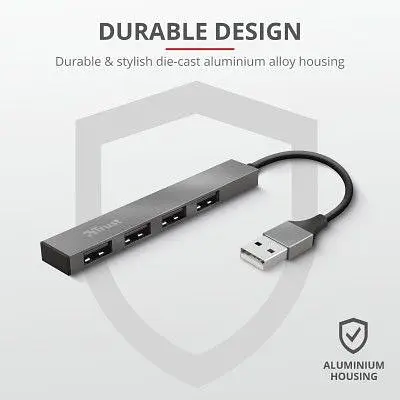 Концентратор Trust Halyx Aluminium 4-Port Mini USB Hub (23786_TRUST) - фото 8