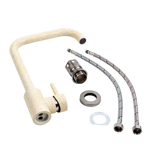 Змішувач кухонний Platinum NS02B (3008B-NA) поворотний одноважільний з нержавіючої сталі пісок (000039914) - фото 2