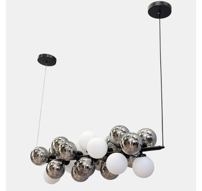 Підвісна люстра Artlight LQ7073-21 на 7 ламп G9 з білими та графітовими плафонами - фото 3