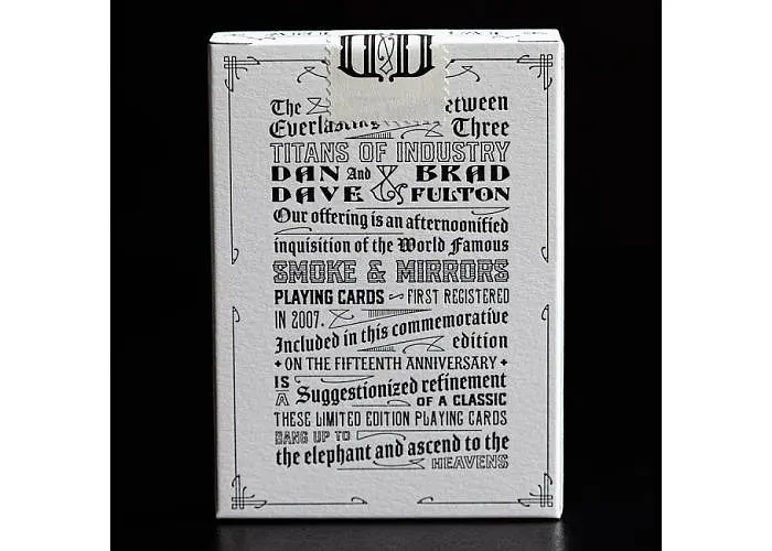 Карти гральні United States Playing Card Company Smoke & Mirrors 15th Anniversary Editon - Smoke (white box) (ВР_SMAES) - фото 3