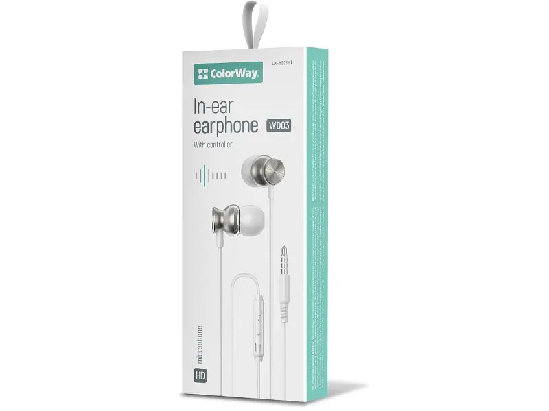 Навушники з мікрофоном ColorWay Wired UrbanBeat White (CW-WD03WT) - фото 9