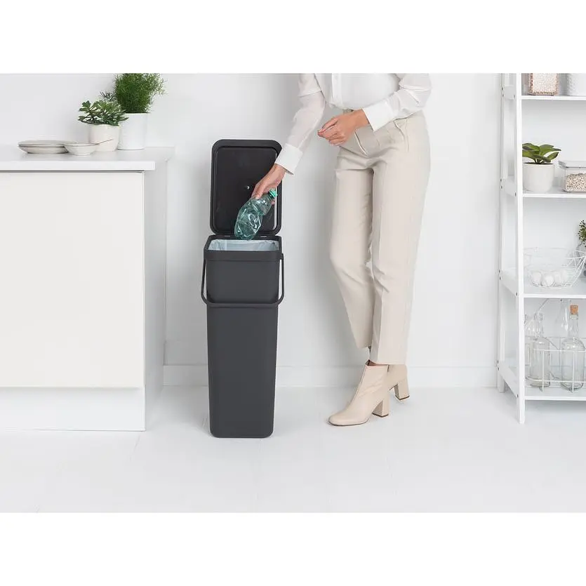 Ведро для мусора Brabantia Sort&Go 40 л темно-серый (251047) - фото 8