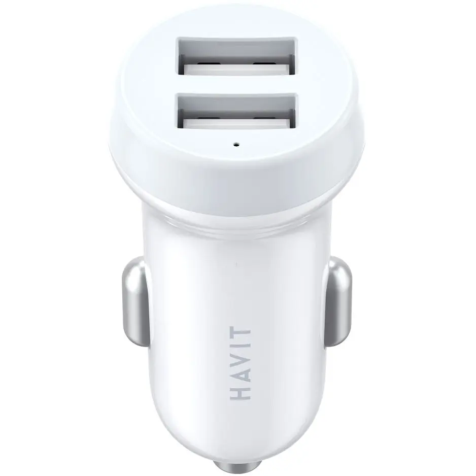 Автомобильное зарядное устройство Havit HAV-CC2008 2USB white (HV-CC2008) - фото 2