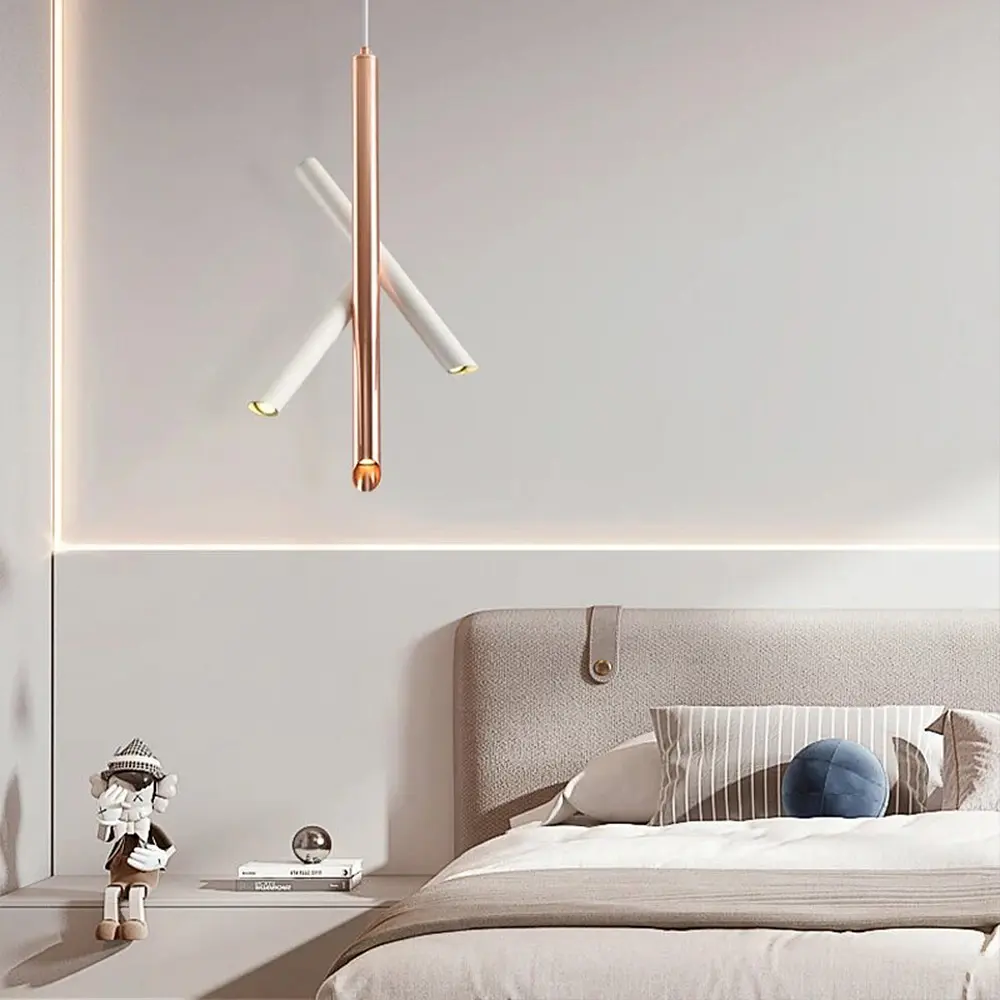 Світильник TUBES у блому корпусі в стилі модерн | Арт. MJ 102/3 GD+WT | Line F - фото 9