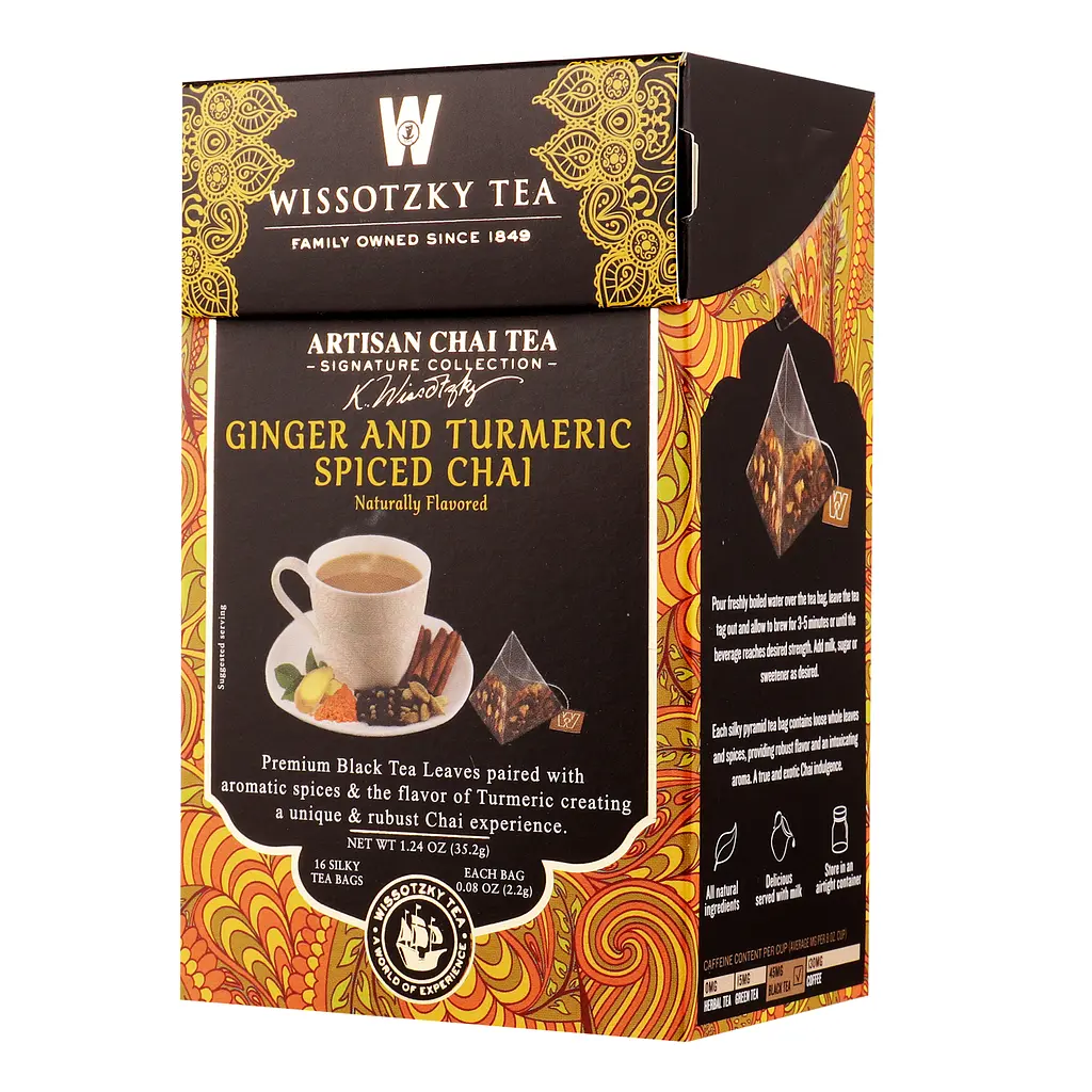 Чай чорний Wissotzky Tea Spiced Chai імбир-куркума, 35,2 г (16 шт. по 2,2 г) (868348) - фото 2