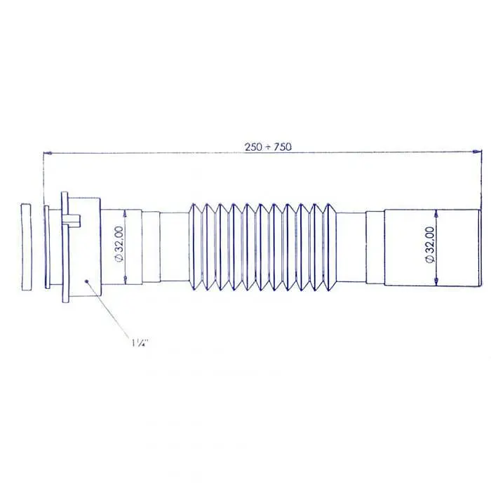 Гнучка труба для сифона Bakimay PL 1303 ⌀ 32х32 мм 250-750 мм 30412 - фото 2