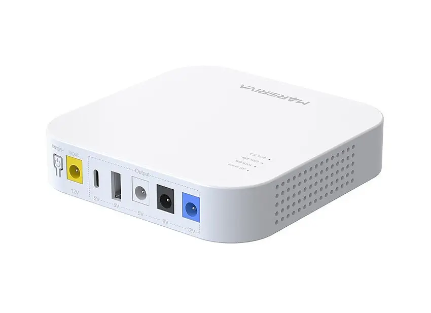 ДБЖ для роутера Marsriva KP4 10000mAh 18W Mini UPS DC 5/9/12V USB-A USB-C, білий - фото 3