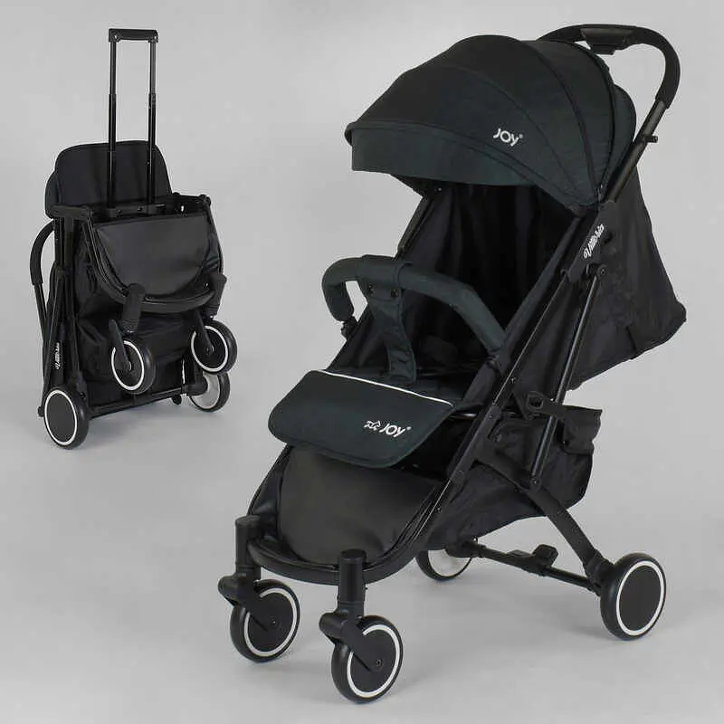 Коляска детская прогулочная JOY Vittoria 30883 цвет Тёмно-Зеленый Лён, стальная рама, футкавер, телескопическая ручка, в коробке - фото 5